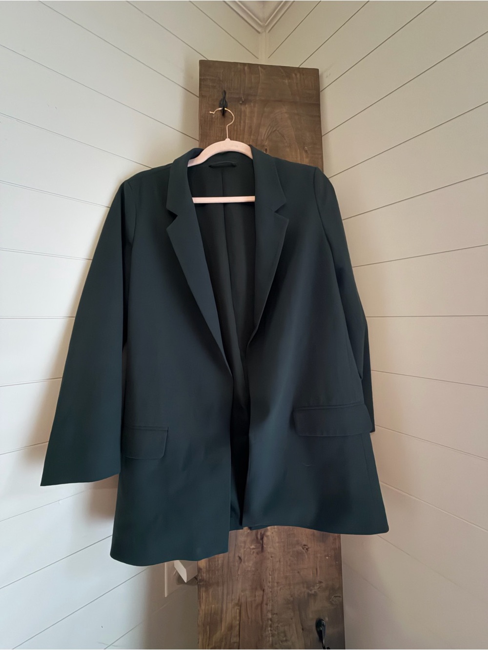 AllSaints Dark Green Open-Front Blazer